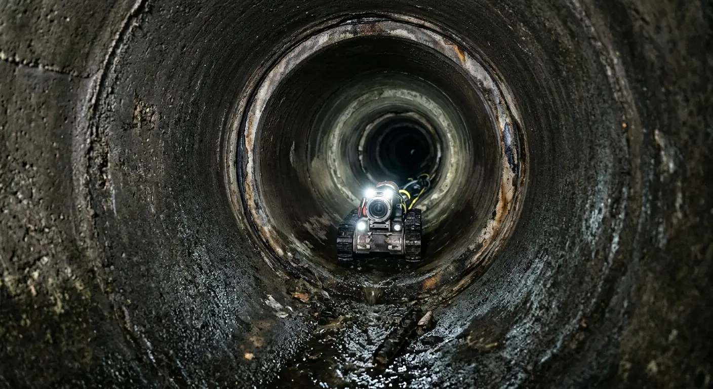 Robotic sewer camera inspecting pipe interior for Drain Snake Service in Highland Heights